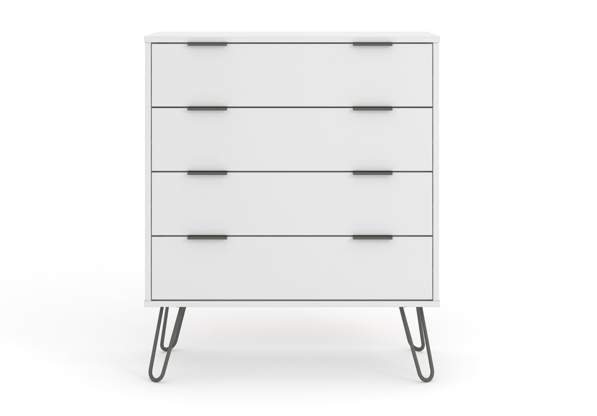 Augusta White 4 Drawer Chest Of Drawers White    (DHD) Image 2