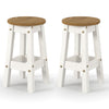 Corona White Low Breakfast Stools (Pair)  White Antique Waxed Pine (DHD) Image 2