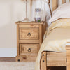 Corona 2 Drawer Petite Bedside Cabinet Antique Waxed Pine  (DHD) Image 5