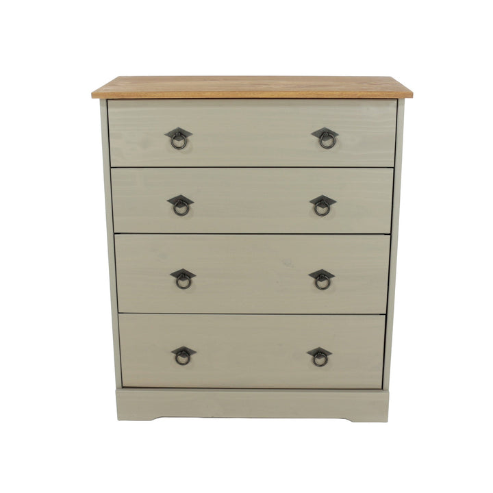 Corona Classic 4 Drawer Chest Of Drawers Grey Antique (Self Assembly) (DHD)