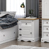 Corona White 1 Door, 1 Drawer Bedside Cabinet  White Wax Antique Waxed Pine (DHD) Image 6
