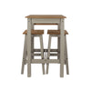 Linea Linea Drop Leaf Breakfast Table & 2 High Stools Set Grey Antique Waxed Pine (DHD) Image 2