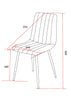 Aspen Straight Stitch Lt Grey Cord Dining Chair, Black Tapered Legs (Pair) Light Grey Black (DHD) Image 6
