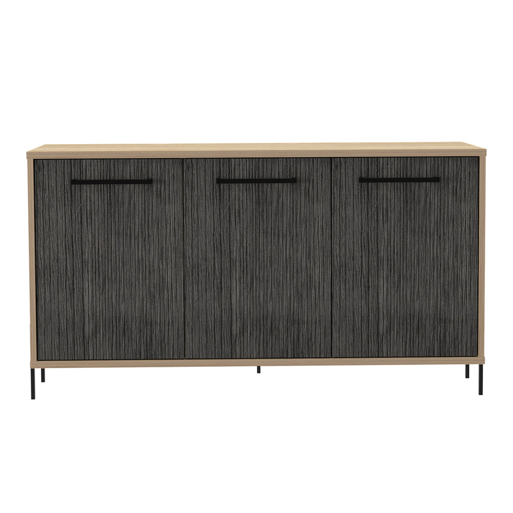 Harvard Medium Sideboard With 3 Doors  Washed Oak Carbon Grey Oak (DHD) Image 2