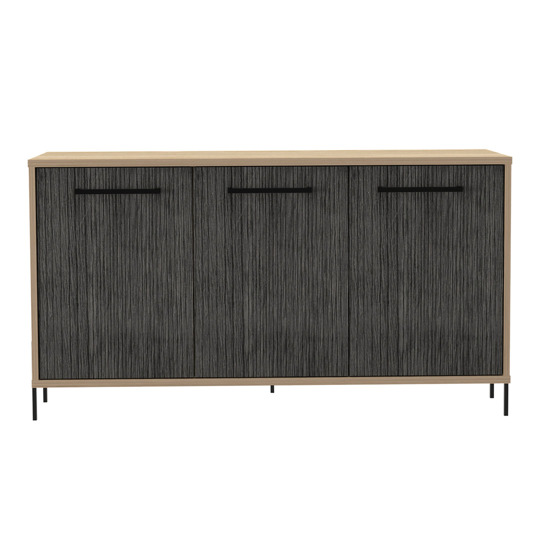 Harvard Medium Sideboard With 3 Doors  Washed Oak Carbon Grey Oak (DHD) Image 2