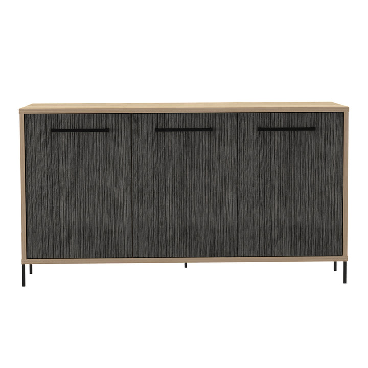 Harvard Medium Sideboard With 3 Doors  Washed Oak Carbon Grey Oak (DHD) Image 2