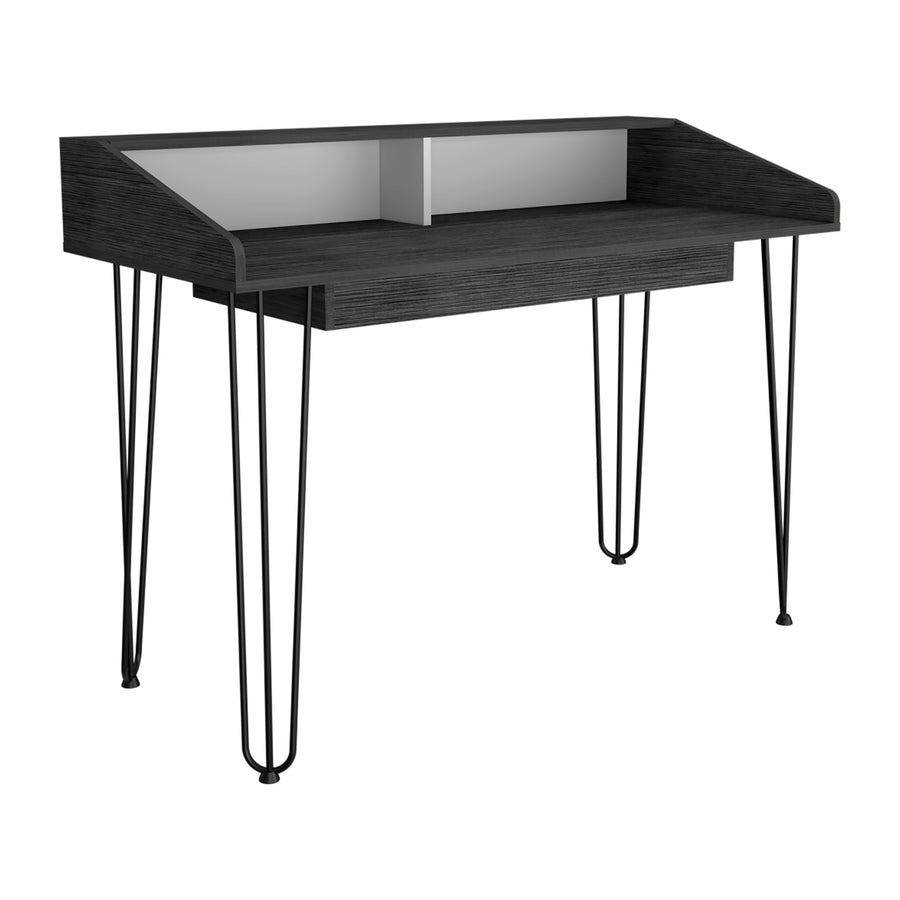 Dallas Home Office Desk  White Carbon Grey Oak (DHD) Image 1