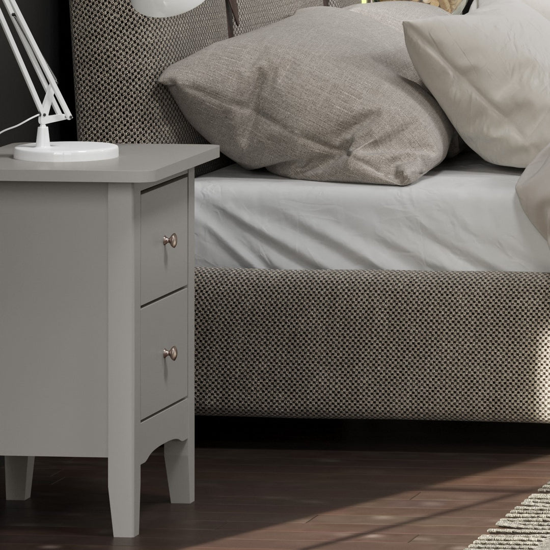 Como Grey 2 Drawer Bedside Cabinet  Grey  (DHD) Image 5