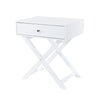 Options White X Leg  1 Drawer Petite Bedside Cabinet White  (DHD) Image 1