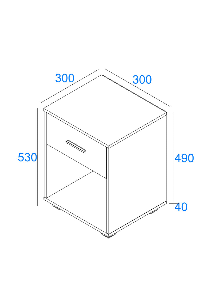 Lido 1 Drawer Compact Bedside Cabinet  White  (DHD) Image 6