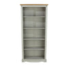Corona Grey Tall Bookcase Grey Wax Antique Waxed Pine (DHD) Image 2