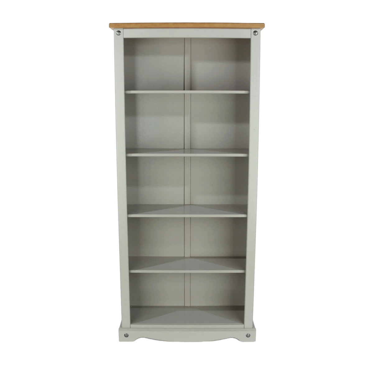 Corona Grey Tall Bookcase Grey Wax Antique Waxed Pine (DHD) Image 2