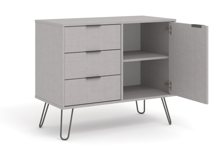 Augusta Grey Small Sideboard With 1 Doors, 3 Drawers Grey   (DHD) Image 5