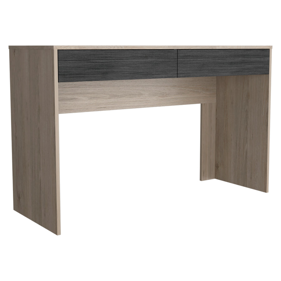 Harvard 2 Drawer Desk Washed Oak Carbon Grey Oak (DHD) Image 1