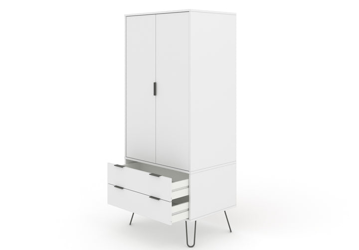 Augusta White 2 Door, 2 Drawer Wardrobe White    (DHD) Image 4
