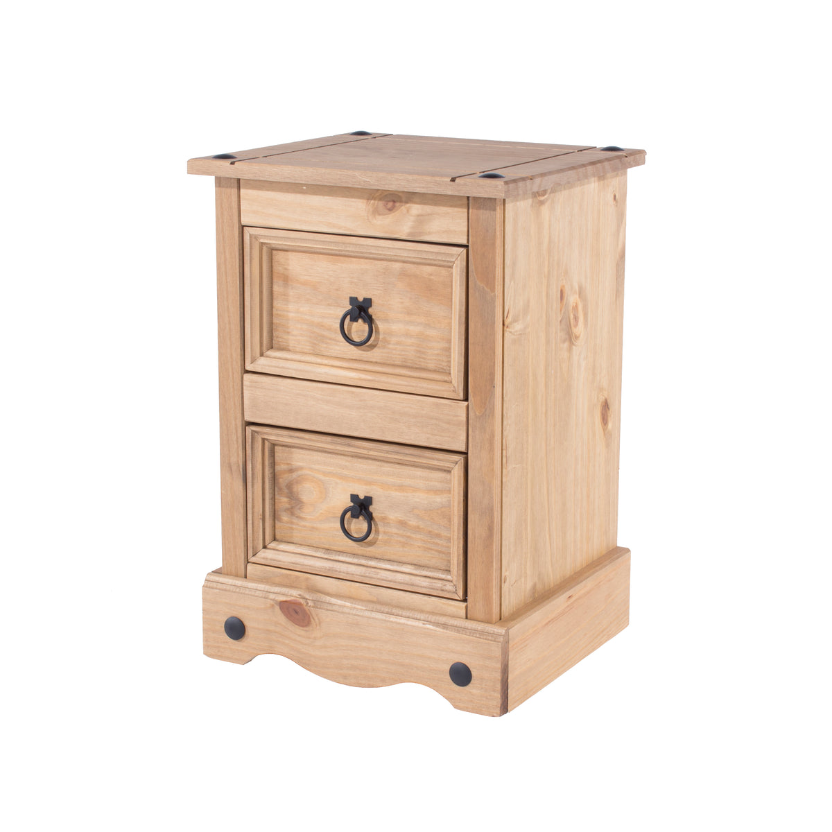 Corona 2 Drawer Petite Bedside Cabinet Antique Waxed Pine  (DHD) Image 1