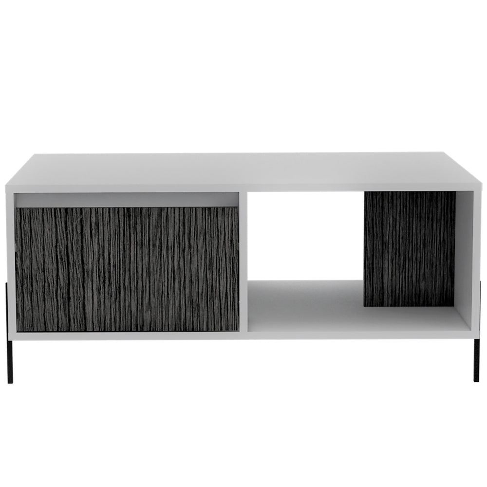 Dallas Coffee Table With Drawer White Carbon Grey Oak (DHD) Image 2