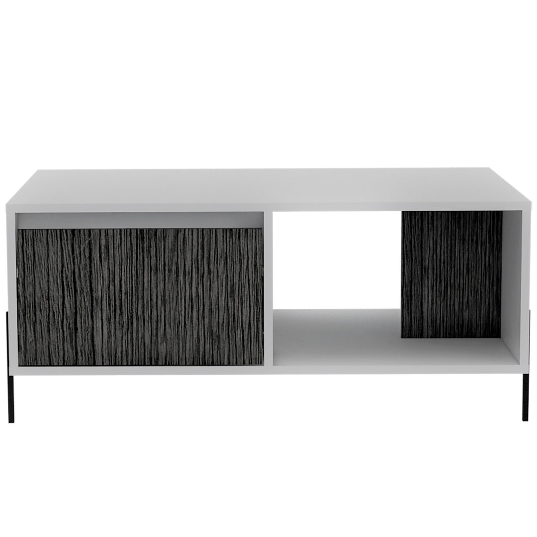 Dallas Coffee Table With Drawer White Carbon Grey Oak (DHD) Image 2