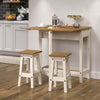 Corona White Breakfast Drop Leaf Table & 2 Stools Set White Wax Antique Waxed Pine (DHD) Image 6