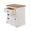 Corona White 1 Door, 1 Drawer Bedside Cabinet  White Wax Antique Waxed Pine (DHD) Image 4