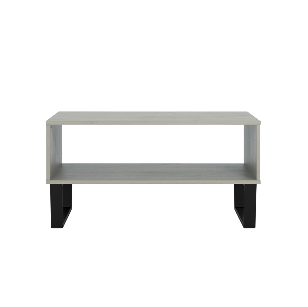 Texas Open Coffee Table Grey Waxed Pine Black (DHD) Image 2