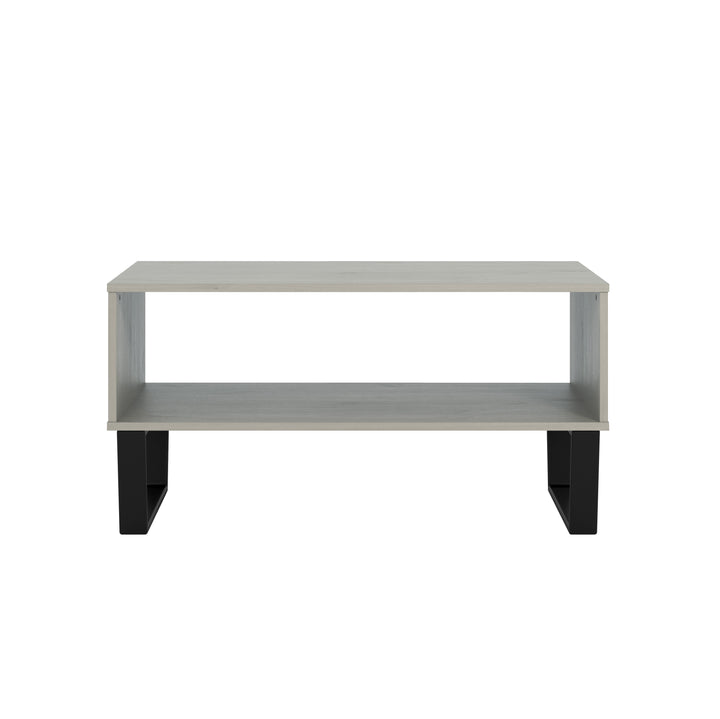 Texas Open Coffee Table Grey Waxed Pine Black (DHD) Image 2