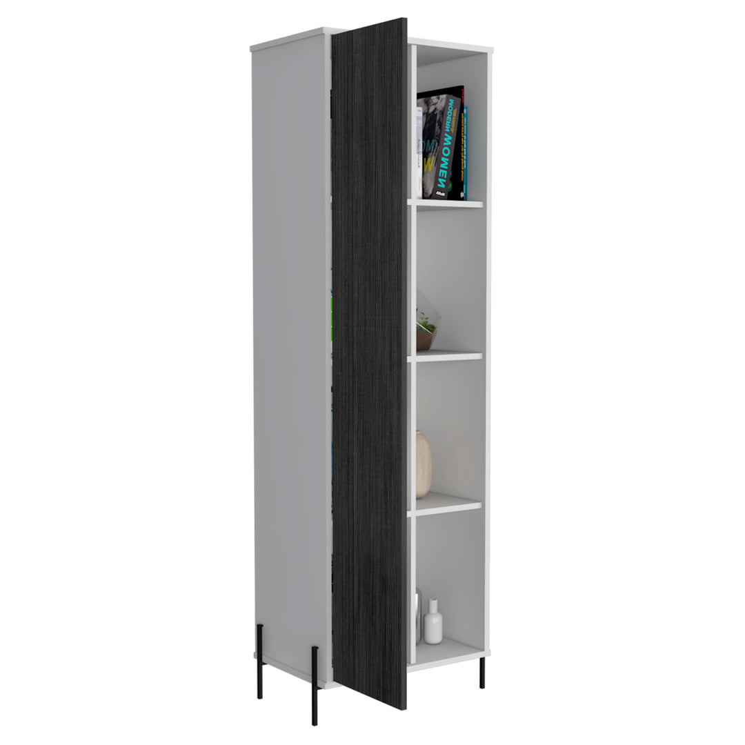 Dallas Tall Storage & Display Cabinet White Carbon Grey Oak (DHD) Image 3
