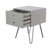 Options Grey Telford, Metal Leg 2 Drawer Bedside Cabinet Grey Black (DHD) Image 4