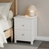 Nairn White 2 Drawer Bedside Cabinet White  (Self Assembly) (DHD)
