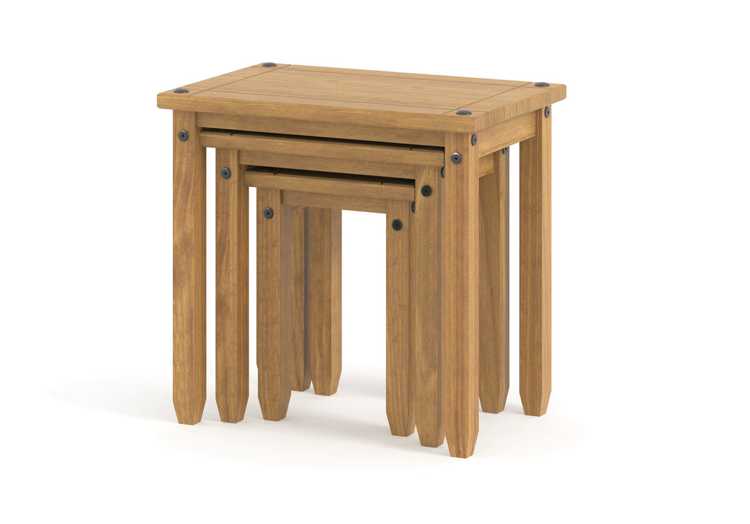 Corona Nest Of Tables Antique Waxed Pine  (DHD) Image 1