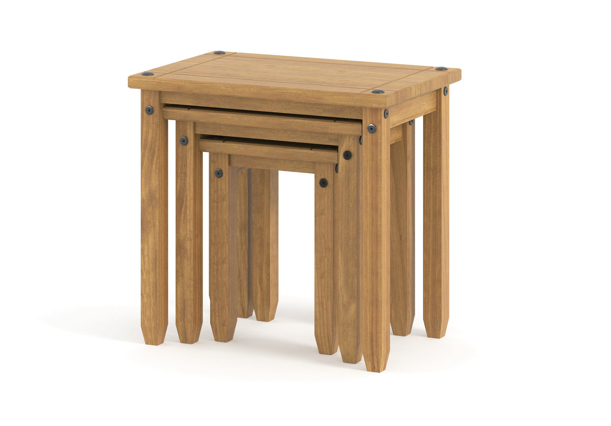 Corona Nest Of Tables Antique Waxed Pine  (DHD) Image 1