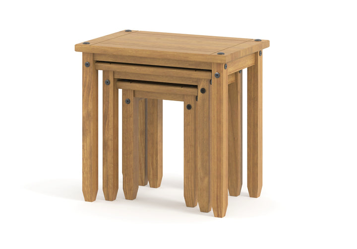 Corona Nest Of Tables Antique Waxed Pine  (DHD) Image 1