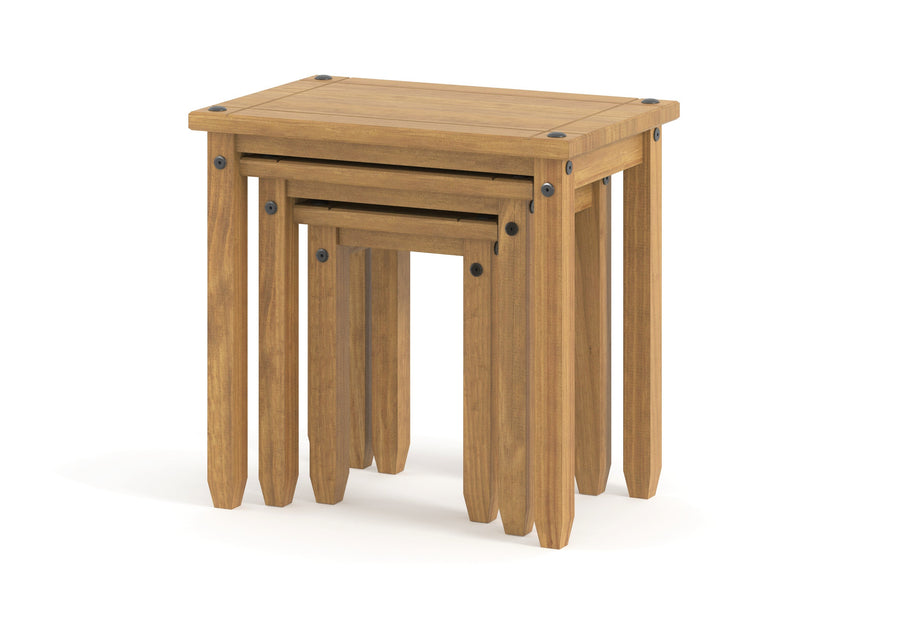 Corona Nest Of Tables Antique Waxed Pine  (DHD) Image 1