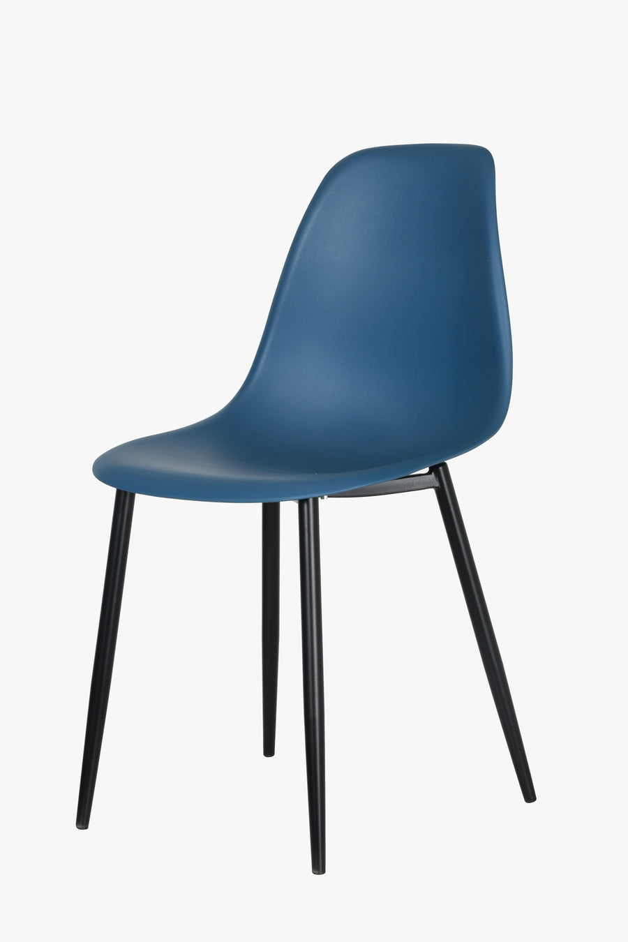 Aspen Curve Chair, Blue Plastic Seat With Black Metal Legs (Pair) Blue Black (DHD) Image 1