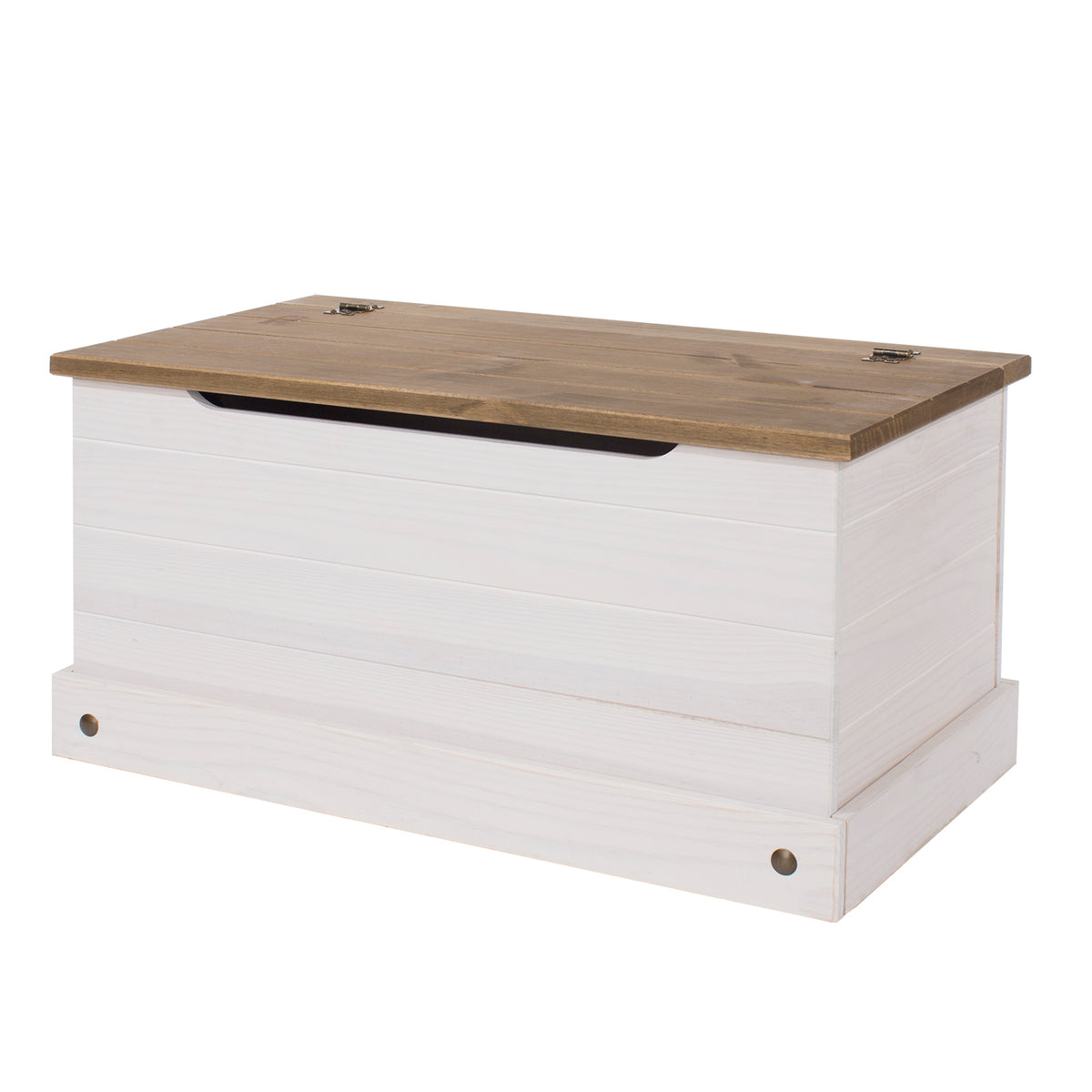Corona White Storage Trunk White Wax Antique Waxed Pine (DHD) Image 1