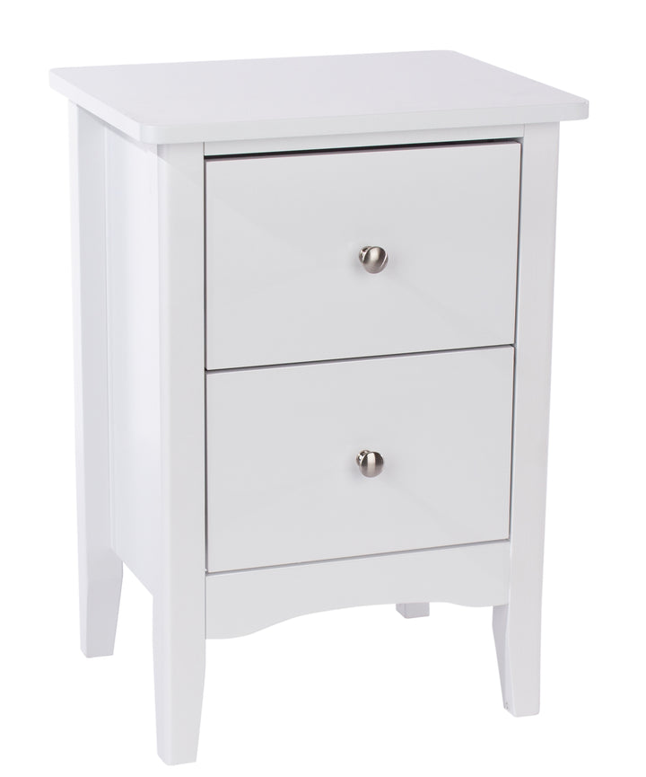 Como White 2 Drawer Bedside Cabinet  White  (DHD) Image 3