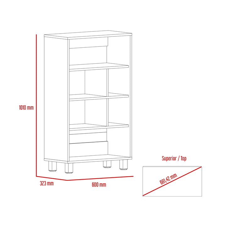 Harvard Display Bookcase Washed Oak Carbon Grey Oak (DHD) Image 5