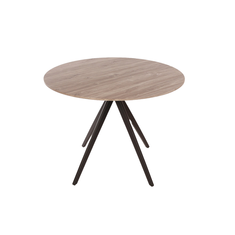 Aspen Round Dining Table, Grey Oak Effect Top With Black Pedestal Leg Frame  Grey Oak Black (DHD) Image 2