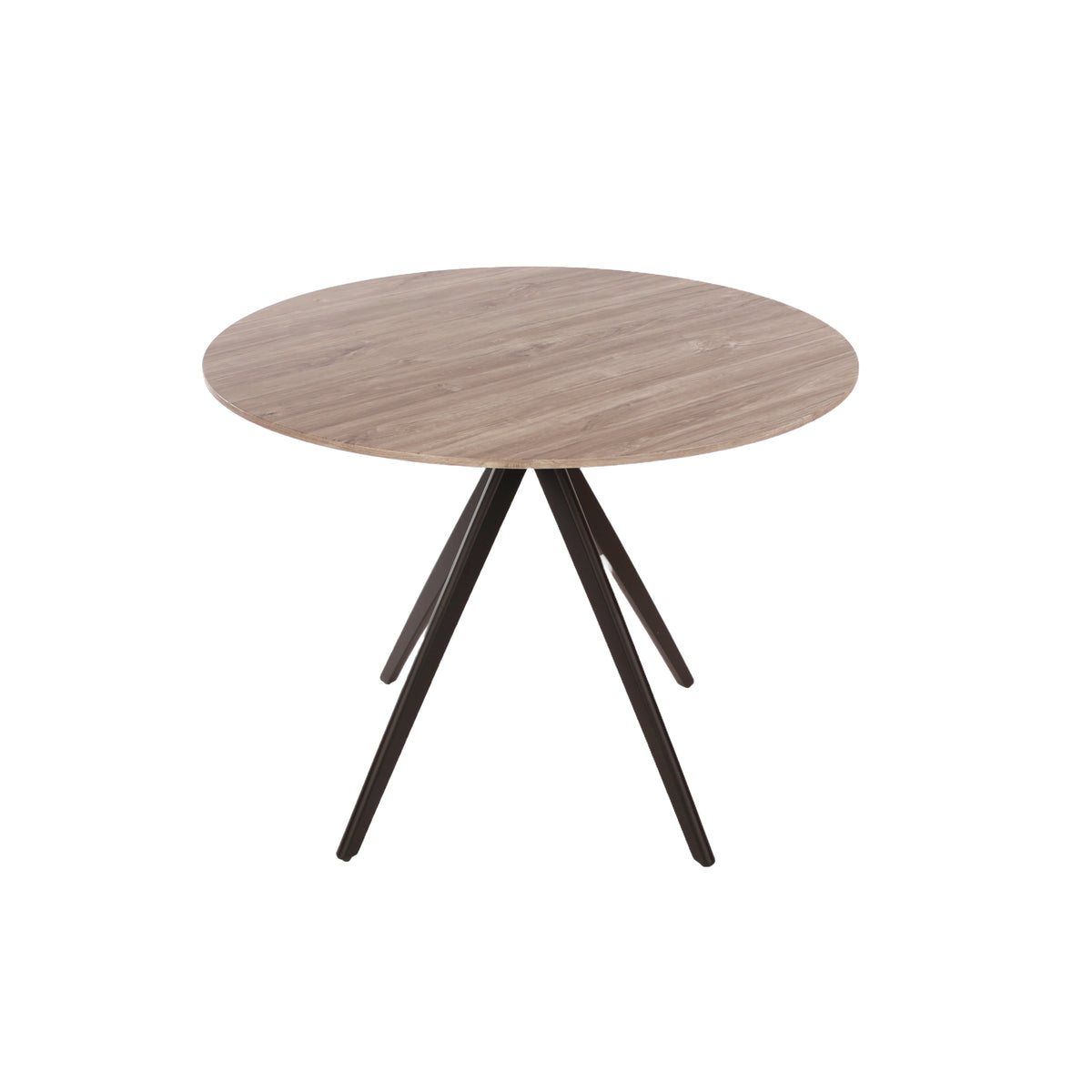 Aspen Round Dining Table, Grey Oak Effect Top With Black Pedestal Leg Frame  Grey Oak Black (DHD) Image 2