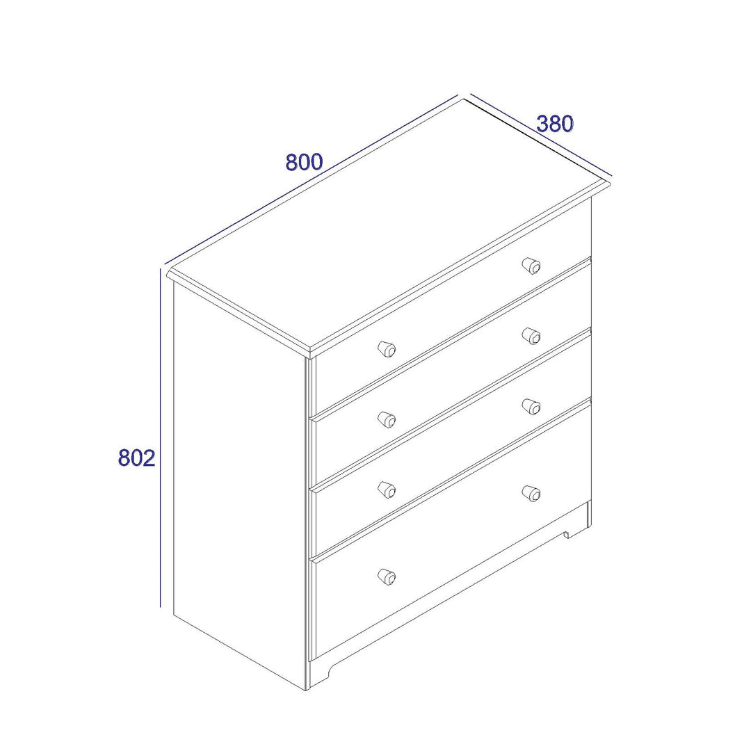 Colorado 4 Drawer Chest  Soft White Oak (DHD) Image 5