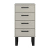 Texas 4 Drawer Narrow Chest Of Drawers Grey Waxed Pine Black (DHD) Image 2