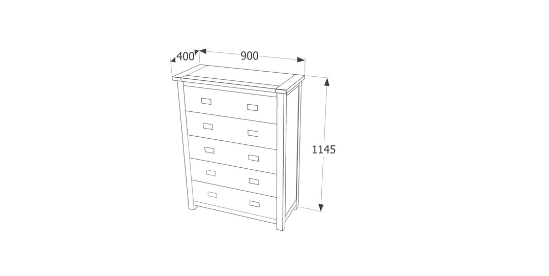 Boston 5 Drawer Chest Dark Brown  (DHD) Image 6