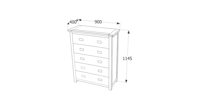 Boston 5 Drawer Chest Dark Brown  (DHD) Image 6
