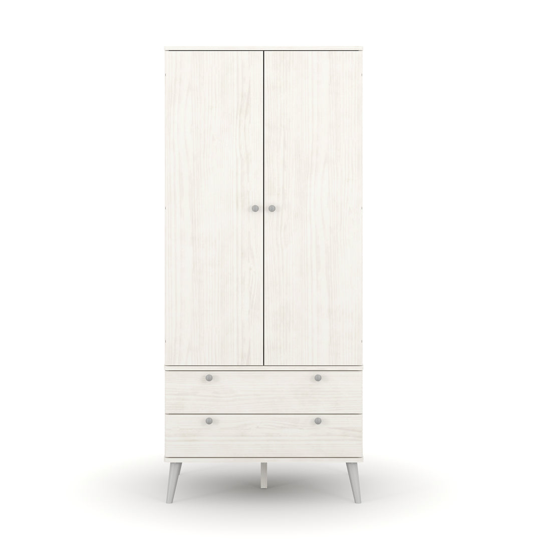 Augusta Curve 2 Door, 2 Drawer Wardrobe White Silver (DHD) Image 2