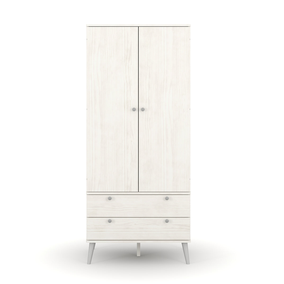 Augusta Curve 2 Door, 2 Drawer Wardrobe White Silver (DHD) Image 2