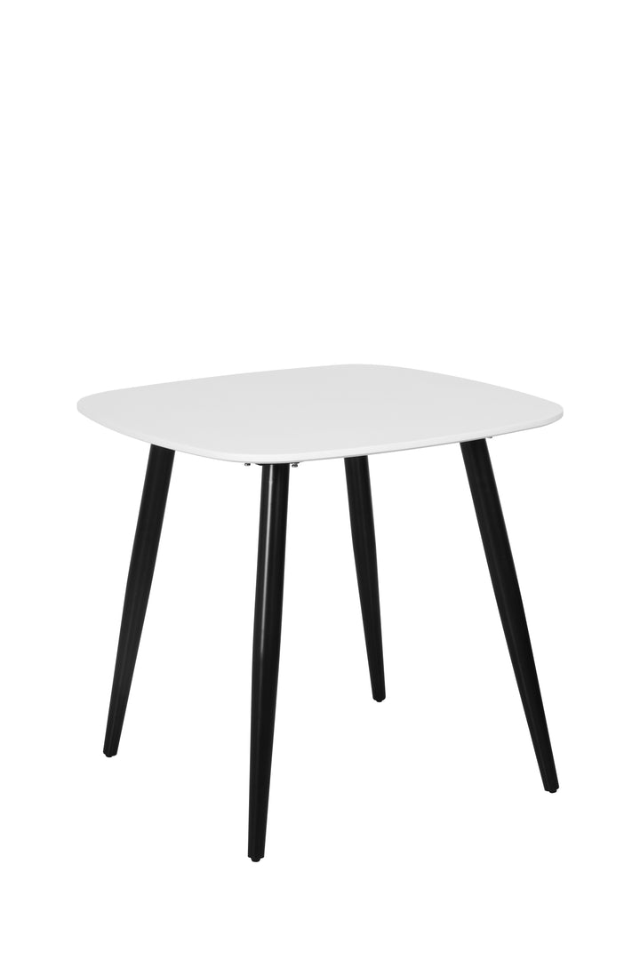 Aspen Square Dining Table, White Painted Top With Black Tapered Legs White Black (DHD) Image 1