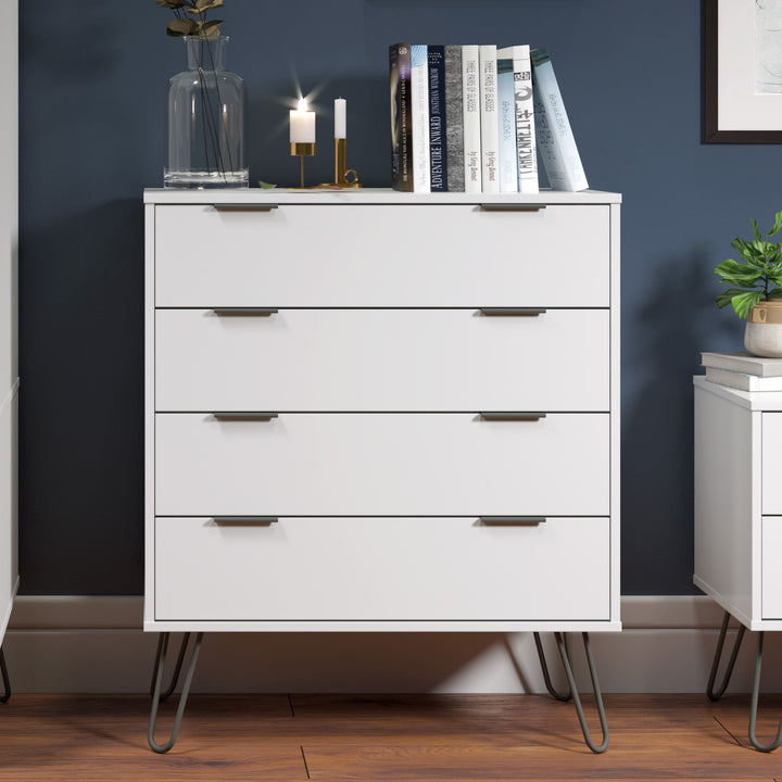 Augusta White 4 Drawer Chest Of Drawers White    (DHD) Image 5