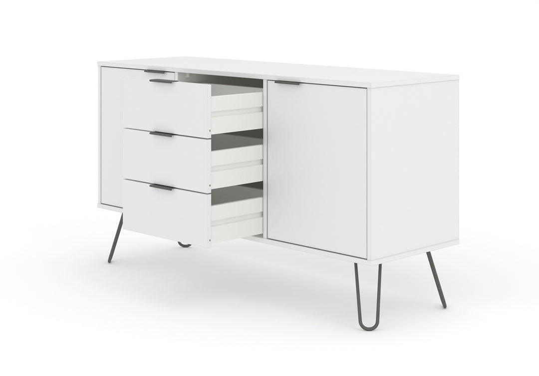 Augusta White Medium Sideboard With 2 Doors, 3 Drawers  White    (DHD) Image 4