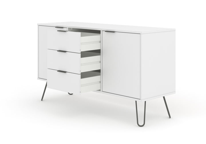 Augusta White Medium Sideboard With 2 Doors, 3 Drawers  White    (DHD) Image 4