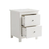Nairn White 2 Drawer Bedside Cabinet White  (Self Assembly) (DHD)